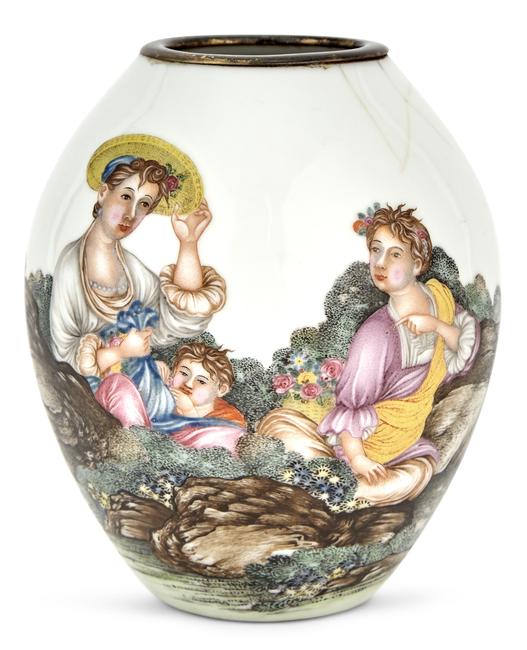 The Sarah Belk Gambrell Falangcai Vase, Qianlong Period. Est. $100,000-300,000. 萨拉·贝尔克·甘布雷尔·法朗才花瓶,乾隆时期。东部标准时间$100,000-300,000.