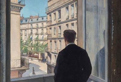 《窗边的年轻人》，1876年，古斯塔夫·卡耶波特(法国，1848-1894)，布面油画，116 x 81厘米(45 11/16 x 31 7/8英寸)