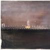 沃尔特，弗兰克，1926-2009。港口，夜曲，油画纸板上的油，13 1/8“x 26 3/8”