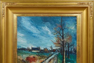 布面油画(Maurice de Vlaminck，法语，1876-1958)，标题为乡村路，署名左下，17½英寸乘20¾英寸。估计:30000 - 50000美元。