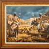 匈牙利裔美国艺术家阿美利科·马克(Americo Makk, 1927-2015)为骑在马背上的印第安人作画，名为《太多的枪》(Too Many Guns, 1982)，装裱(估价:5,000- 10,000美元)。