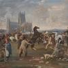 阿尔弗雷德·芒宁斯爵士(Sir Alfred Munnings, p.r.a.， R.W.S.， British, 1878-1959)原画，名为《基尔肯尼马市》(The Kilkenny Horse Fair, 1922)，宽20英寸，宽24英寸(估价:20万- 30万美元)。