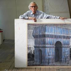 克里斯托在他的工作室里为《凯旋门，包裹》(L’arc de Triomphe, Wrapped)做准备。2019年9月20日，纽约市。照片:Wolfgang Volz©2019克里斯托和让-克劳德基金会
