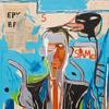 Jean-Michel Basquiat, Sam F, 1985，门上油画，达拉斯艺术博物馆，Samuel N.和Helga A. Feldman的礼物，2019.31，©Jean-Michel Basquiat Estate。由纽约Artestar授权