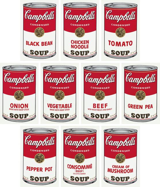 安迪·沃霍尔(Andy Warhol)金宝汤(Campbell’s Soup I, f & s 44-53)， 1968年估价:60万至90万英镑