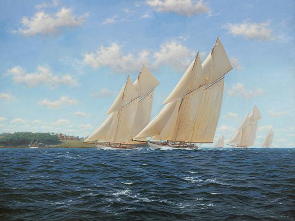 Stephen J. RENARD |在索伦特稍微带西塞莉离开诺里斯城堡。流星IV紧随其后，1910 |油画画布| 29 7/8 x 39 3/4英寸。| FG©134632