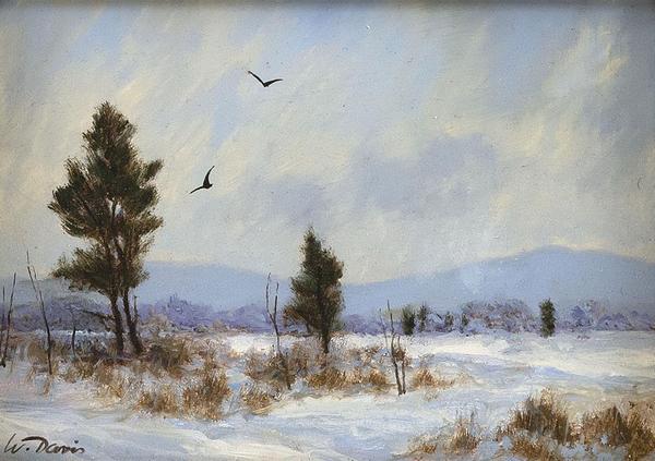 威廉·r·戴维斯(William R. Davis)的《两只乌鸦》(Two Crows)，估价600 - 800美元，在1月21-22日埃尔德雷德的木屋狂热拍卖会上。