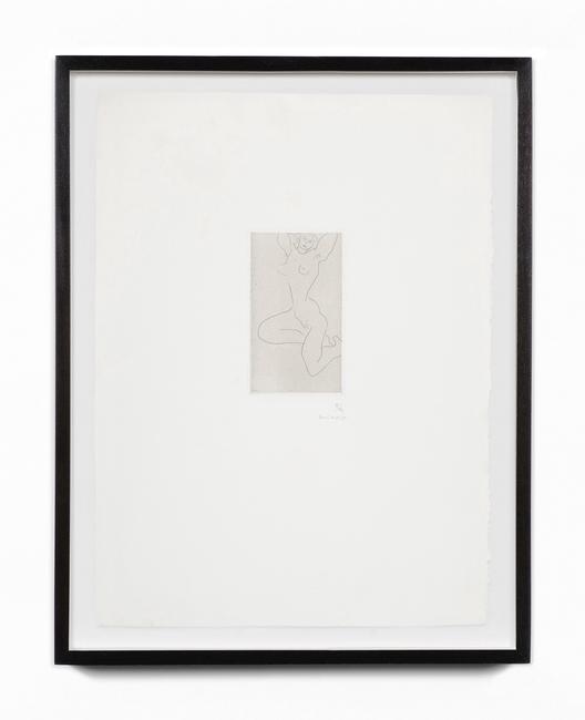 亨利·马蒂斯。女assis sur la jambe droite, bras levés, 1931。在拱形Velin纸上刻蚀appliqué;纸张尺寸:14 3/4 x 11 1/4英寸。(37.5 x 28.5厘米)。图片由纽约时代当代艺术提供