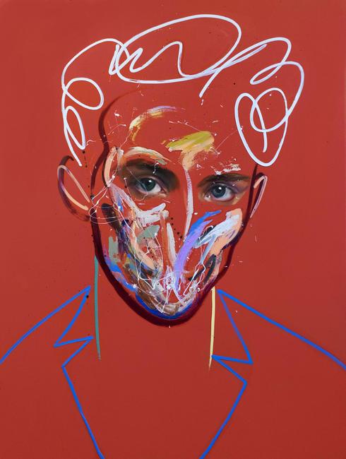 Loribelle Spirovski, Homme 163, 2019。亚麻布上的油和丙烯酸，122 x 92厘米。