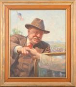 威廉·塞缪尔·霍顿(美国1865 - 1936):泰迪·罗斯福，1909年左右——布面油画，24 x 20英寸/右下角签名