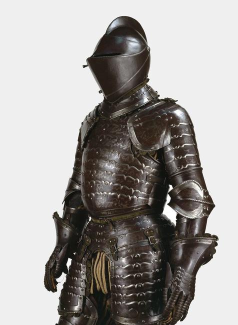盔甲，意大利语，1540-1550年钢铁、皮革、织物、木材;74 13/16 × 29 1/2 × 19 11/16英寸在佛罗伦萨的斯蒂伯特博物馆借出。3959.
