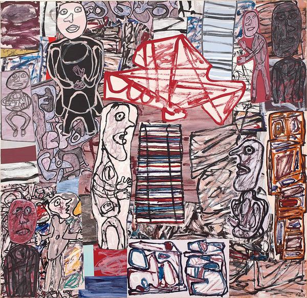 Jean Dubuffet La féconde journée, 1976年5月16日丙烯酸纸拼贴在帆布上204.5 x 210.5厘米(80 1/2 x 82 7/8英寸)估计:£2000000 - 3000000