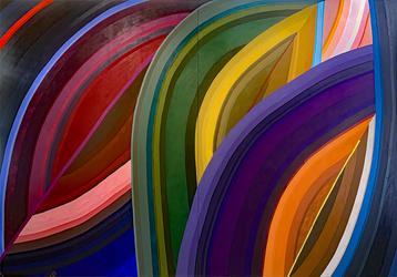 June Edmonds, Joy of Other Suns, 2021年，丙烯帆布，88 x 128英寸。
