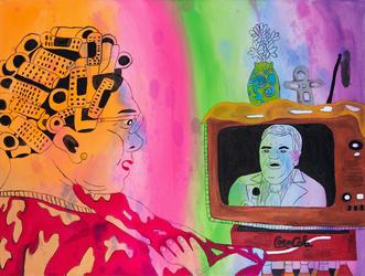 Karla Diaz，LaTíay唐弗朗西斯可II，2021，帆布上的丙烯酸，30 x 40英寸。