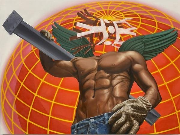 Lucia Love，（b。1988年，纽约）巨大的，面板上的油36 x 48英寸（91.4 x 121.9 cm），在2021年执行。
