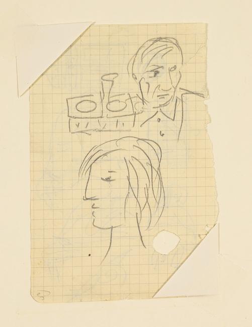 巴勃罗·毕加索（西班牙语，1881-1973），与玛丽·特里斯·沃尔特的自画像，纸上铅笔
