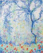 西奥多·厄尔·巴特勒(Theodore Earl Butler) 1934年创作的《艺术家花园中的梅树》(Plum Tree in the Artist’s Garden)。