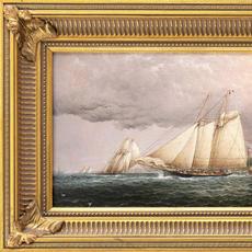 J.E.巴特斯沃思创作的“帕尔默”号纵帆船肖像，埃尔德雷德海上拍卖的一部分