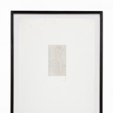 Henri Matisse。Nu Assis Sur La Jambe Droite，BrasLevés，1931。在拱门Velin纸上的贴花贴花蚀刻;纸张尺寸：14 3/4 x 11 1/4英寸（37.5 x 28.5 cm）。图片礼貌Zeit当代艺术，纽约