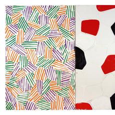 《无题》(Untitled)， 1972年，作者贾斯珀·约翰斯(Jasper Johns)。72 × 192 1/4英寸的油画、彩画和在画布上与物体拼贴(四幅面板)。(182.9 × 488.3厘米)。路德维希博物馆,科隆;1976年捐赠路德维希。©2021 Jasper Johns/VAGA在艺术家权利协会(ARS)，纽约。