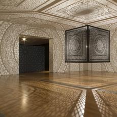 Anila Quayyum阿迦，交叉口，在纸上混合媒介。艺术家和塔利邓恩画廊，©Anila阿迦提供图片