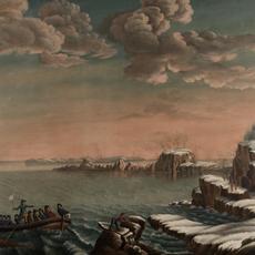 米歇尔·费利斯Cornè，《清教徒登陆》，约1807年。布面油画，36 9 /16 x 52 1/8英寸(92.9 x 132.4厘米)。由费城宾夕法尼亚美术学院提供。