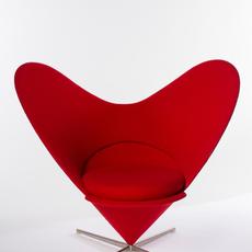 Verner Panton(丹麦，1926-1998)，Heart Cone椅，1958年，织物，泡沫，金属，35 x 38½x 28¼英寸。Donna J.和Cargill MacMillan, Jr.承诺的礼物，L2008-60。摄影:Sherrill & Associates, Inc.